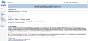 Vergrößerung zum Lesen: Anklicken. Aktuelle Eintragung in "Salzburgwiki" über Vogelforschung im Bundesland Salzburg und ihre Pioniere.